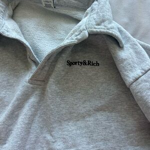 Sporty & Rich Gray Quarter-Zip Pullover